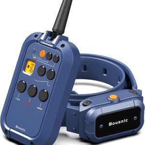 Bousnic Collar de choque para perro con control remoto, collar de entrenamiento electrónico de milla para perros medianos y grandes, collar E Bousnic Collar de choque para perro con control remoto, collar de entrenamiento electrónico de milla para perros medianos y grandes, collar E