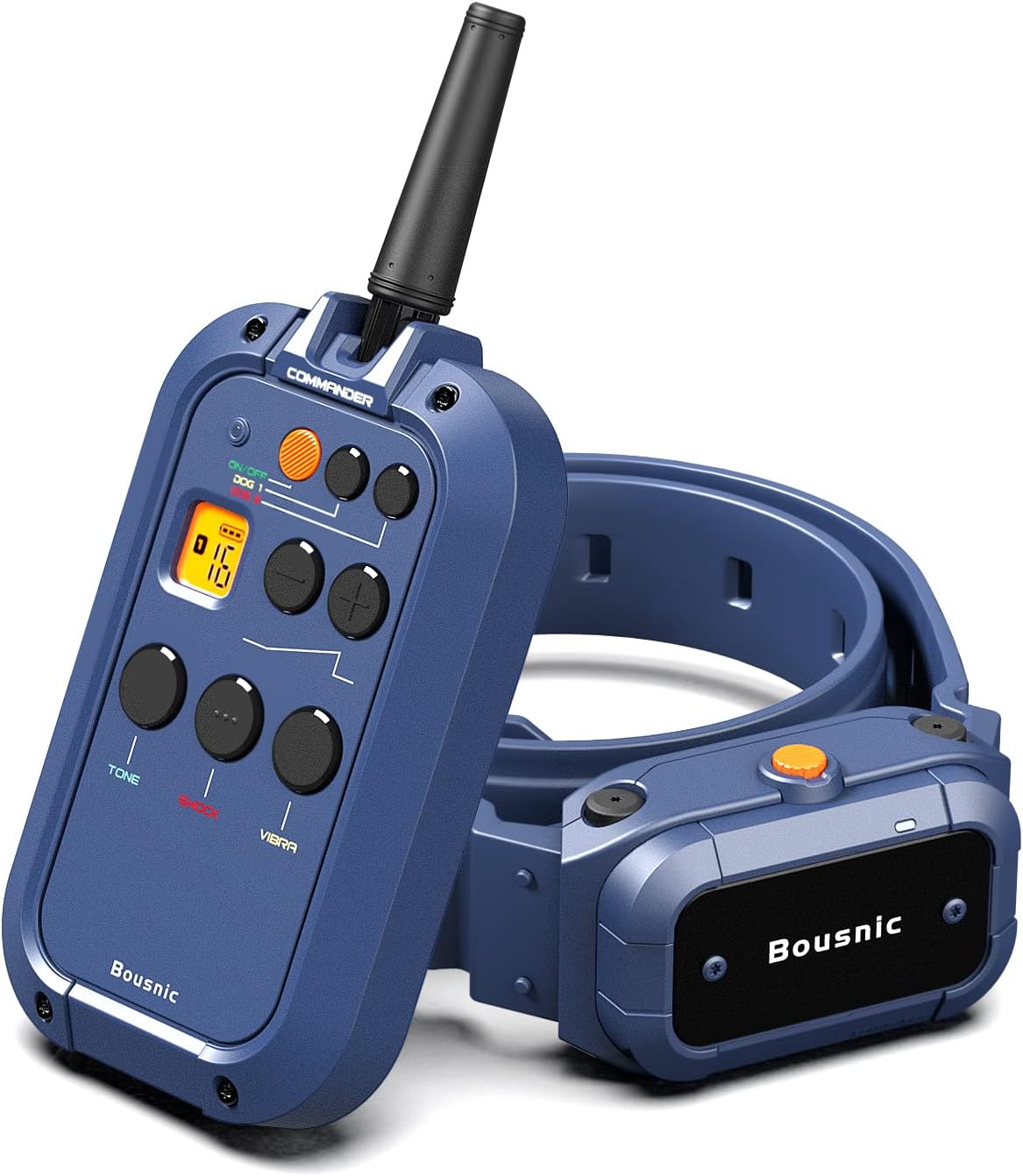 Bousnic Collar de choque para perro con control remoto, collar de entrenamiento electrónico de  milla para perros medianos y grandes, collar E