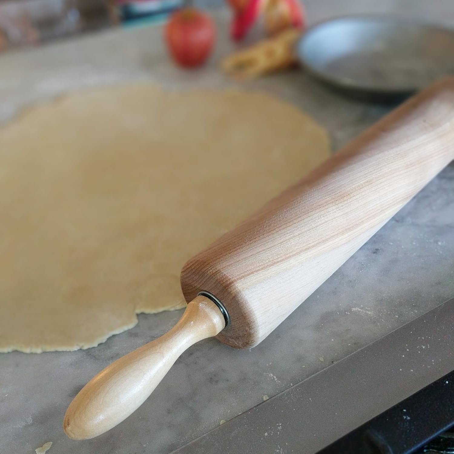 Ateco – rodillo profesional de madera, Marrón