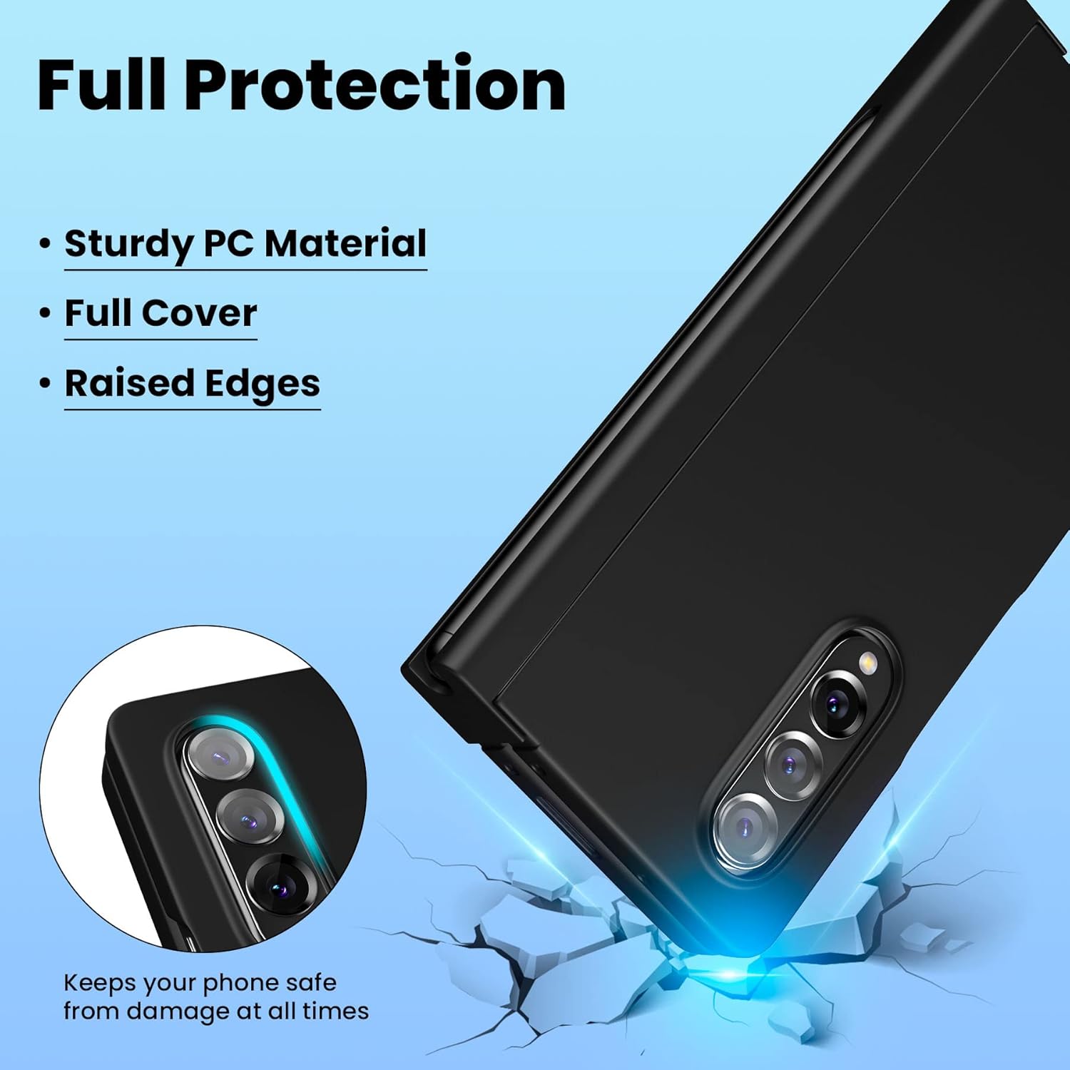 ZCDAYE Funda para Samsung Galaxy Z Fold 5, Samsung Galaxy Z Fold 5 con soporte para bolígrafo, protección de bisagra, funda protectora de cuerpo