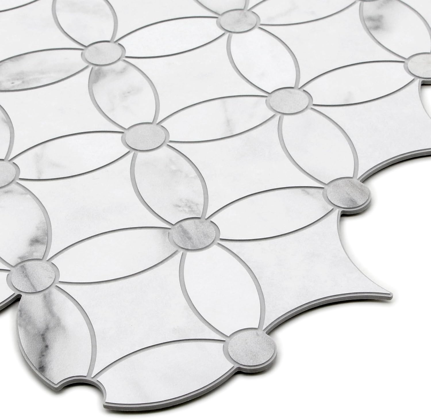 SUNWINGS Azulejos autoadhesivos de 10 hojas para salpicadero con chorro de agua, paneles de pared de mármol blanco, para cocina, baño, chimenea