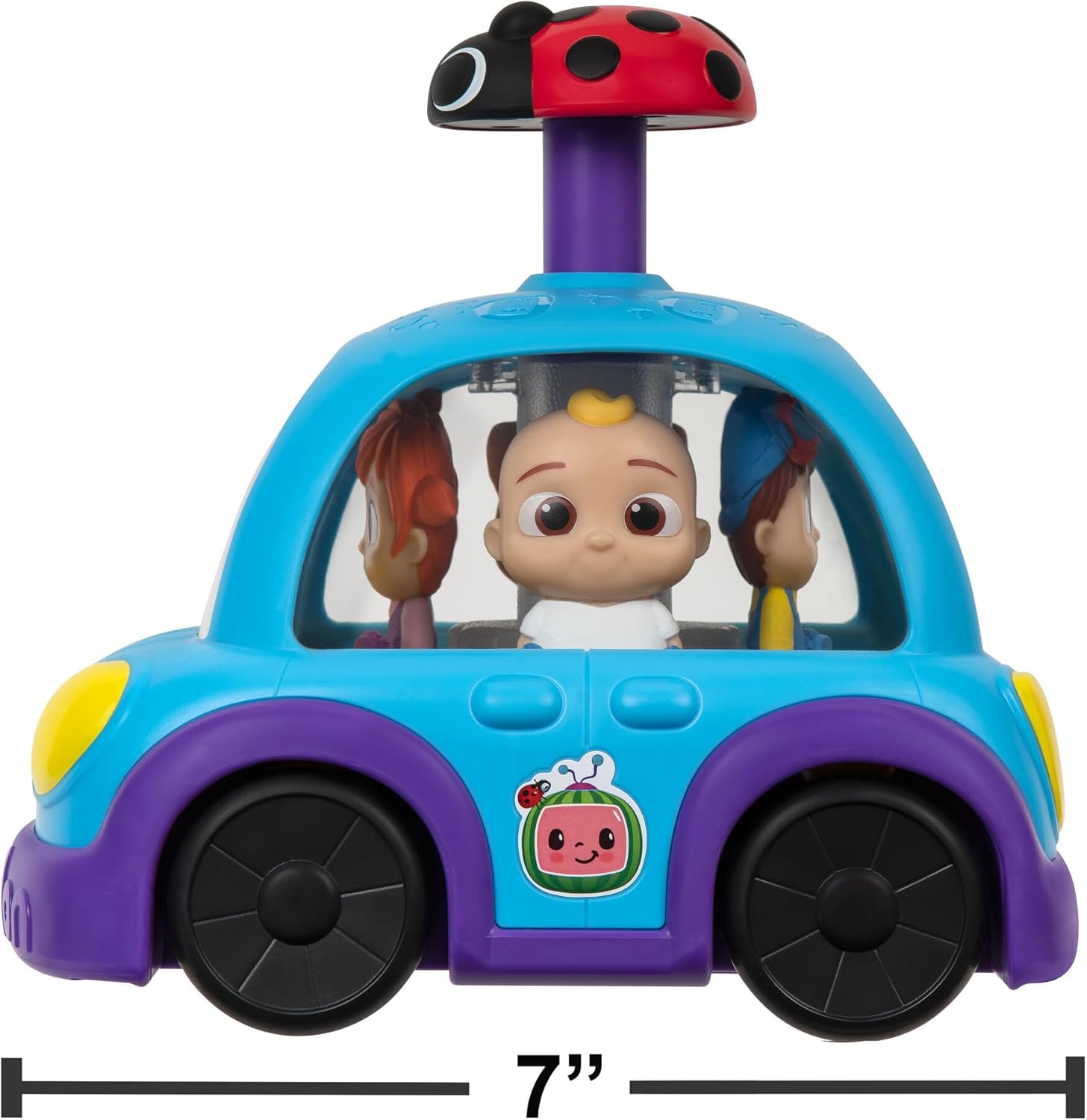CoComelon Push ‘N Sing – Coche familiar interactivo musical iluminado, personajes favoritos de los fanáticos y clips de canción, juguetes para niños