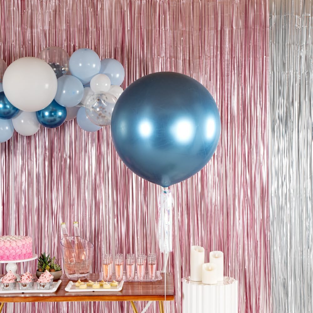 Balloonify – Globos gigantes de 36 pulgadas, 10 globos gruesos, látex fuerte, relleno de helio o aire, globos redondos gigantes azules metálicos,