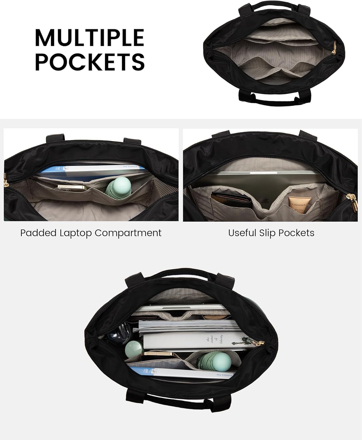 LOVEVOOK Bolsa de mano para mujer, bolsa de hombro grande, bolsa de trabajo ligera para profesores, bolsa para laptop de 15.6 pulgadas con correa de