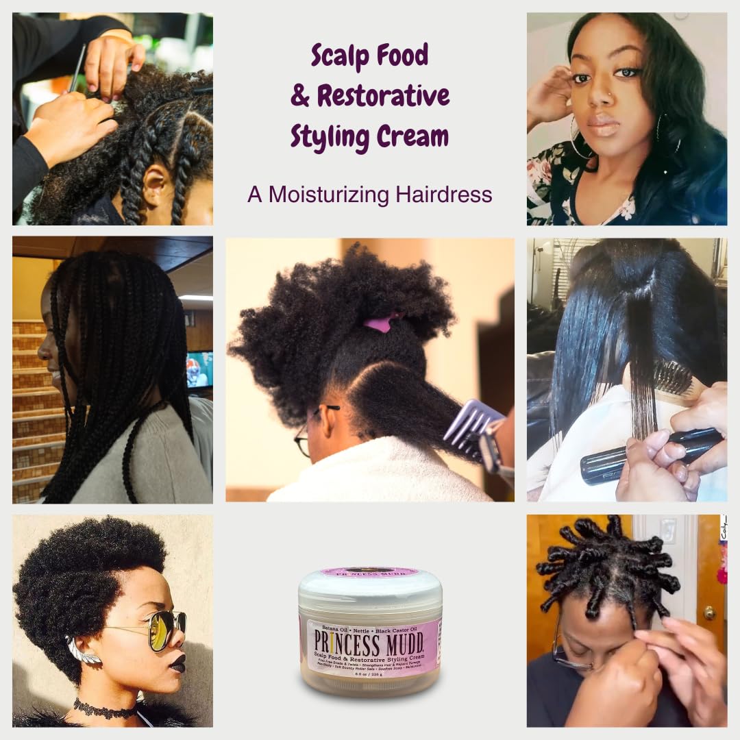 Princess Mudd Cabello hidratante  Ideal para Cornrows, trenzas francesas, etc.  para cabello texturizado seco y quebradizo dañado, 8 onzas líquidas
