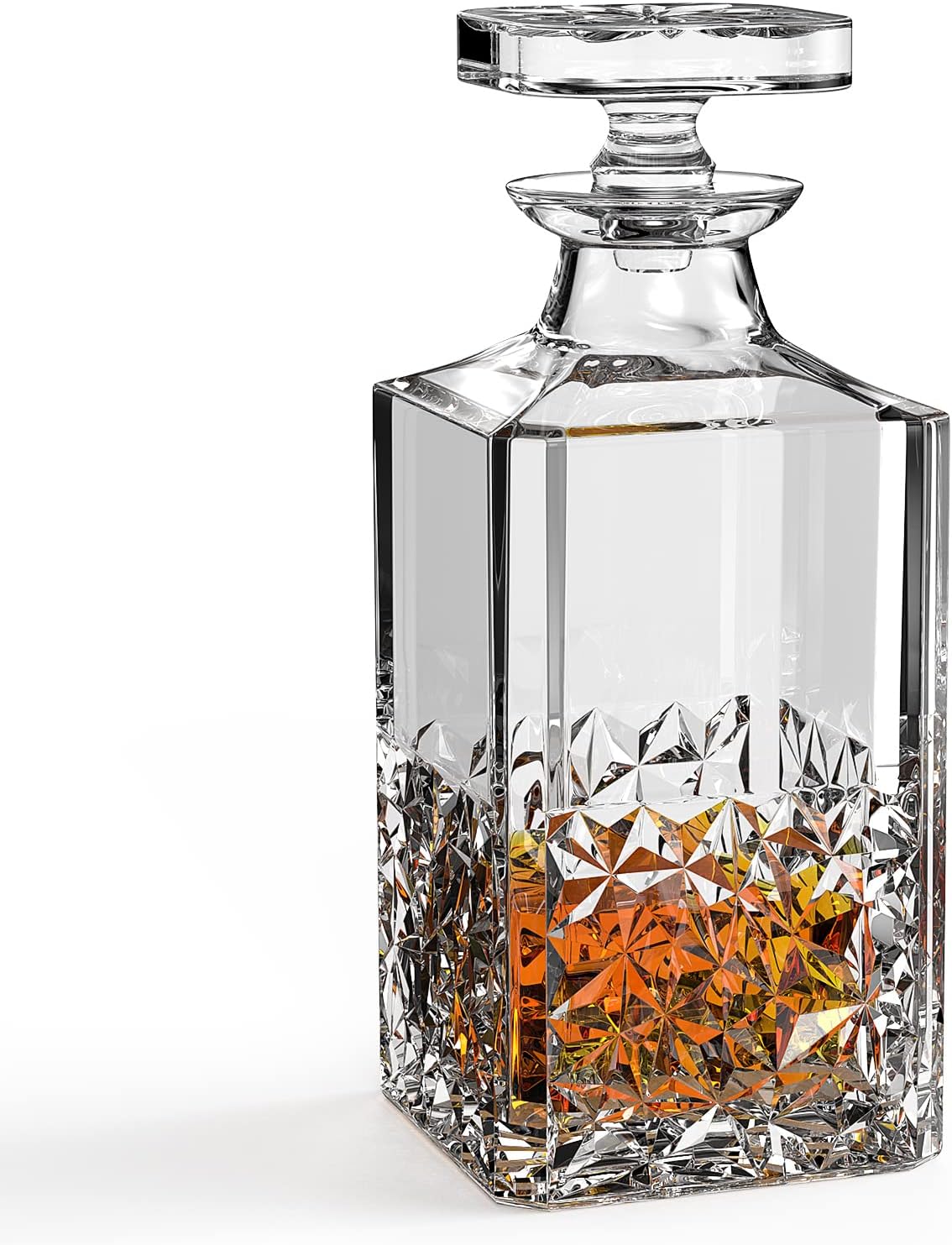 Decantadores de whisky de cristal, decantador sin plomo con tapón de vidrio, decantador de vodka para vino, bourbon, brandy, licor, jugo, agua,