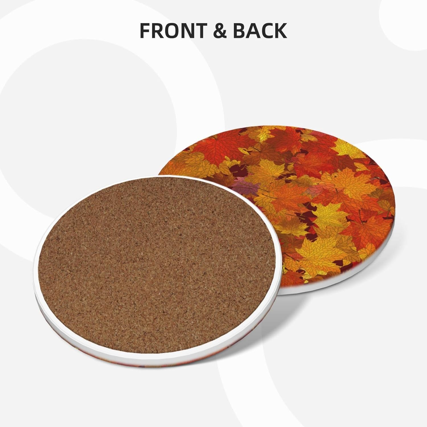 Juego de 4 posavasos de cerámica absorbentes con hojas de arce para otoño y otoño, para mesa de café, bar, cerveza, escritorio, mesa, hogar, otoño,