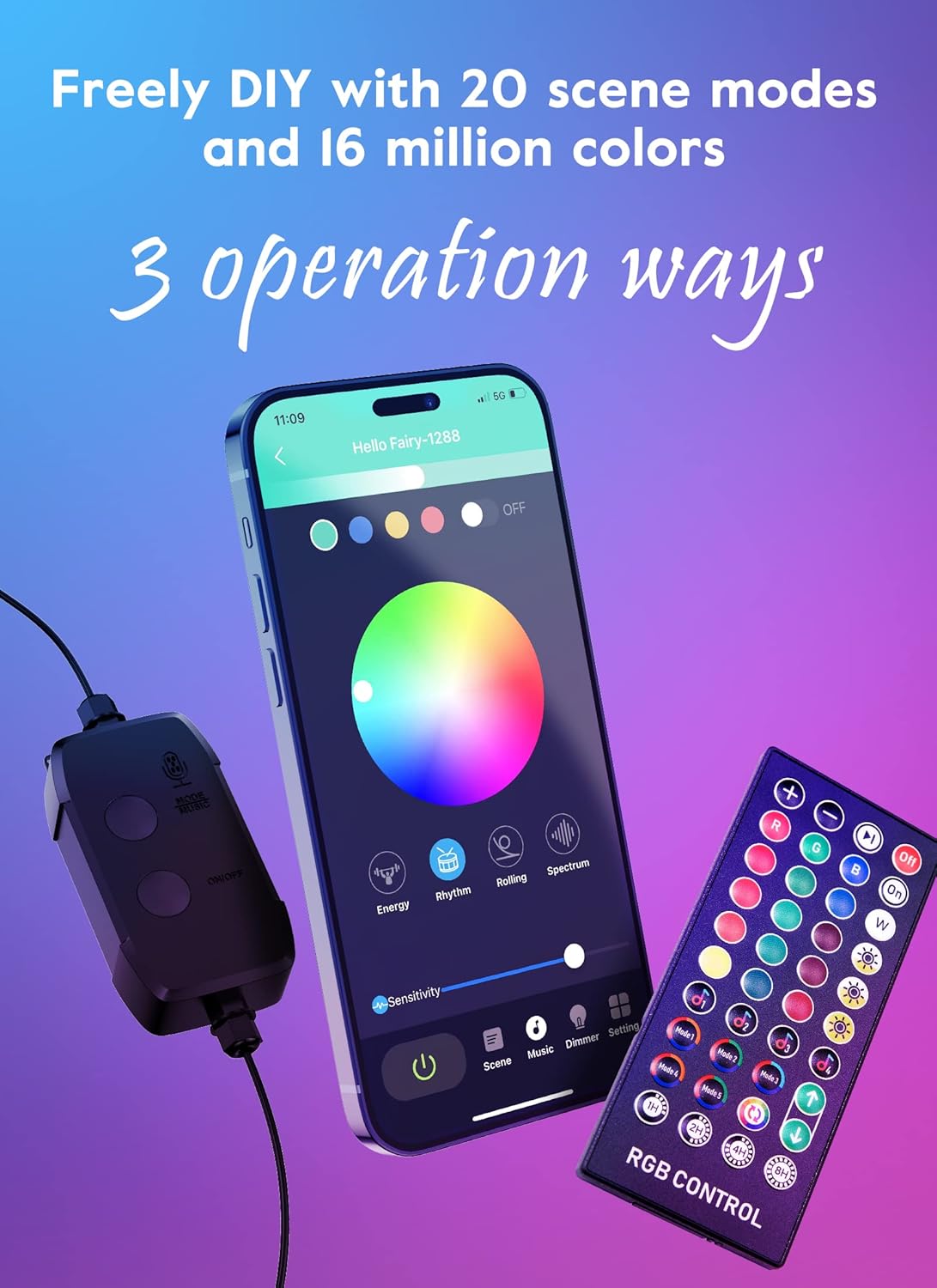 Minetom Luces de Navidad inteligentes C9 RGB, 98 pies, 150 luces LED C9 que cambian de color con aplicación remota de sincronización de música, tira