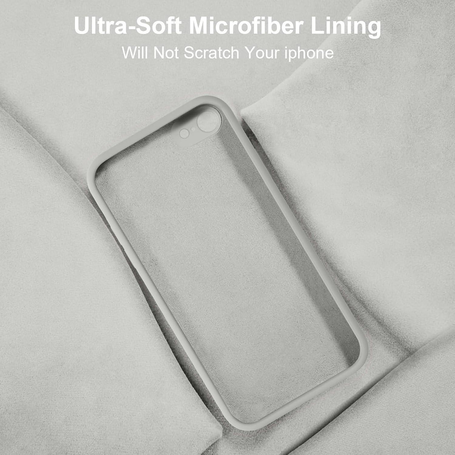 Vooii Funda para iPhone SE 20223rd2020, iPhone 87, silicona líquida mejorada con bordes cuadrados protección de cámara forro de microfibra suave