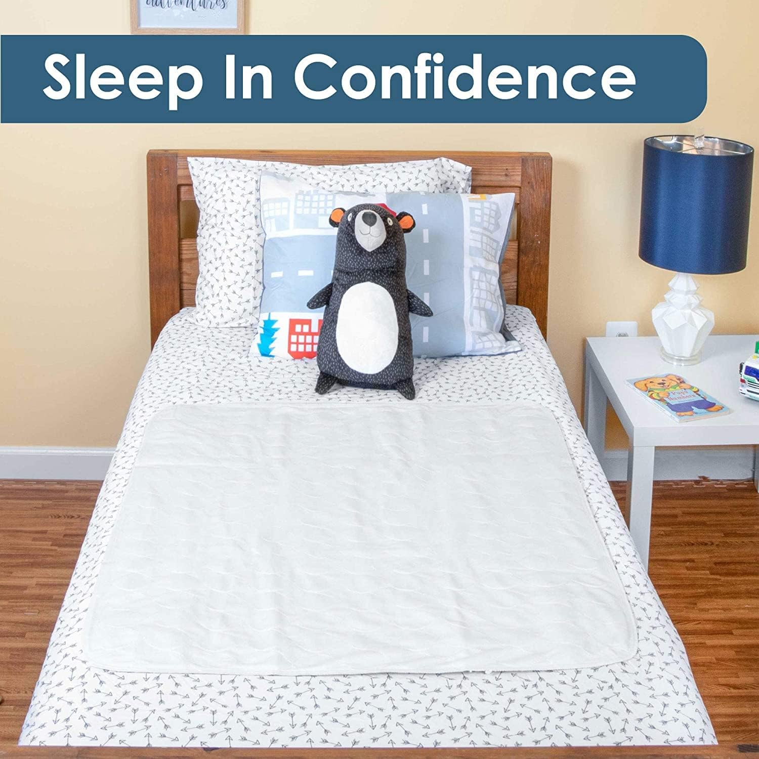 Almohadillas de cama impermeables para incontinencia, absorbentes, lavables, almohadillas de colchón para niños o adultos, planas, 34 x 52 pulgadas