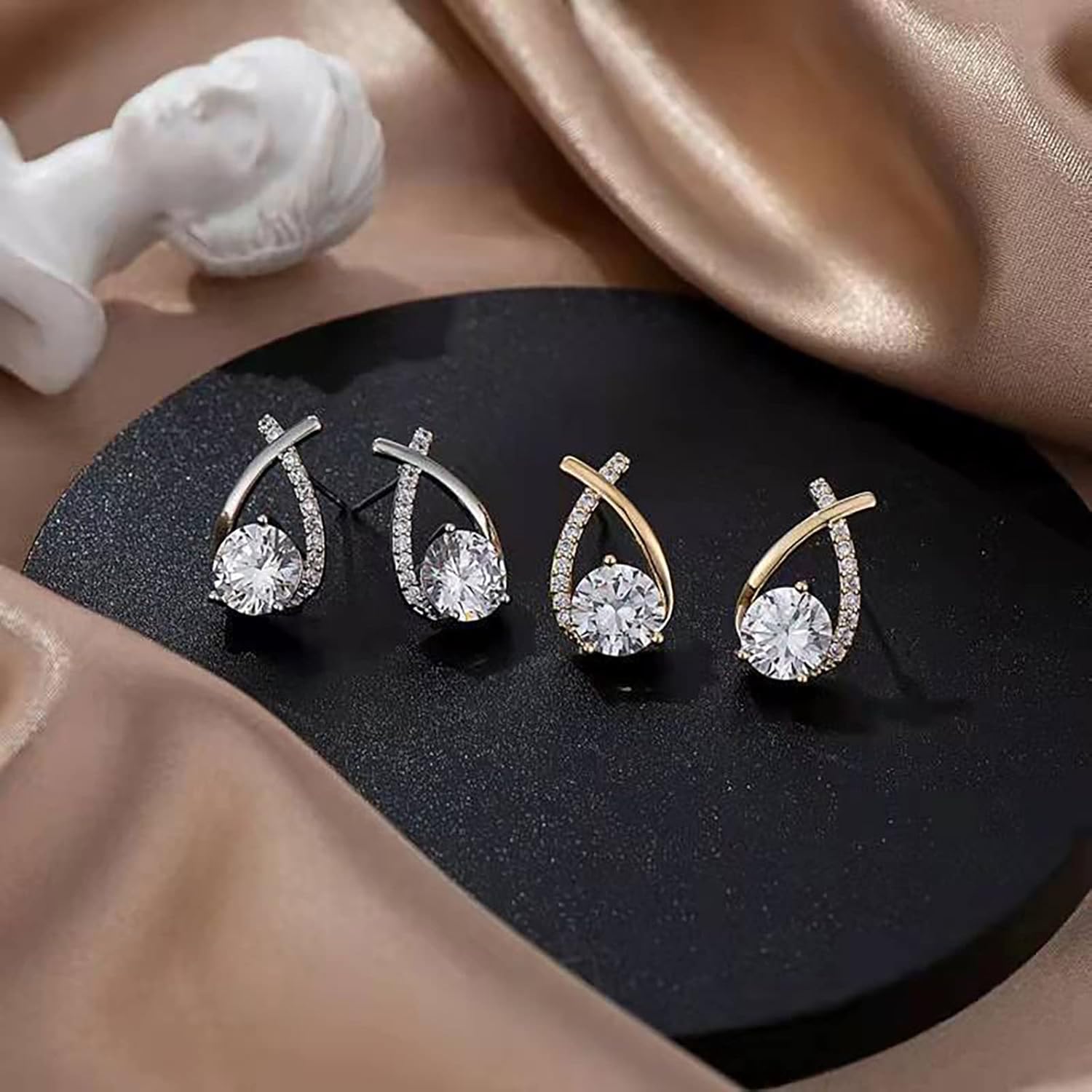 Aretes de cola de tuerca de regalo para mujeres, aretes con forma de lágrima, aretes de cola de pez Simplicitys, aretes de lazo
