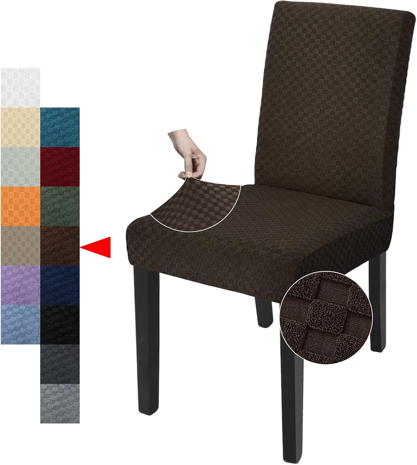 YEMYHOM – Funda protectora para silla de comedor, restaurante, cocina, fiesta, diseño elastizado, a cuadros