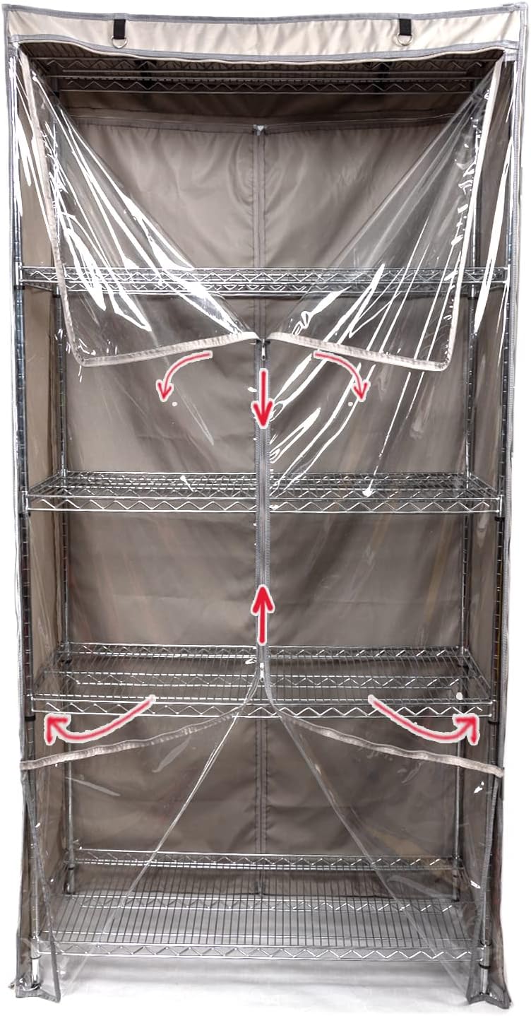 Cubierta para estante de almacenamiento, estante de alambre, protector contra el polvo, se adapta a estantes de 36 pulgadas de ancho x 19 pulgadas