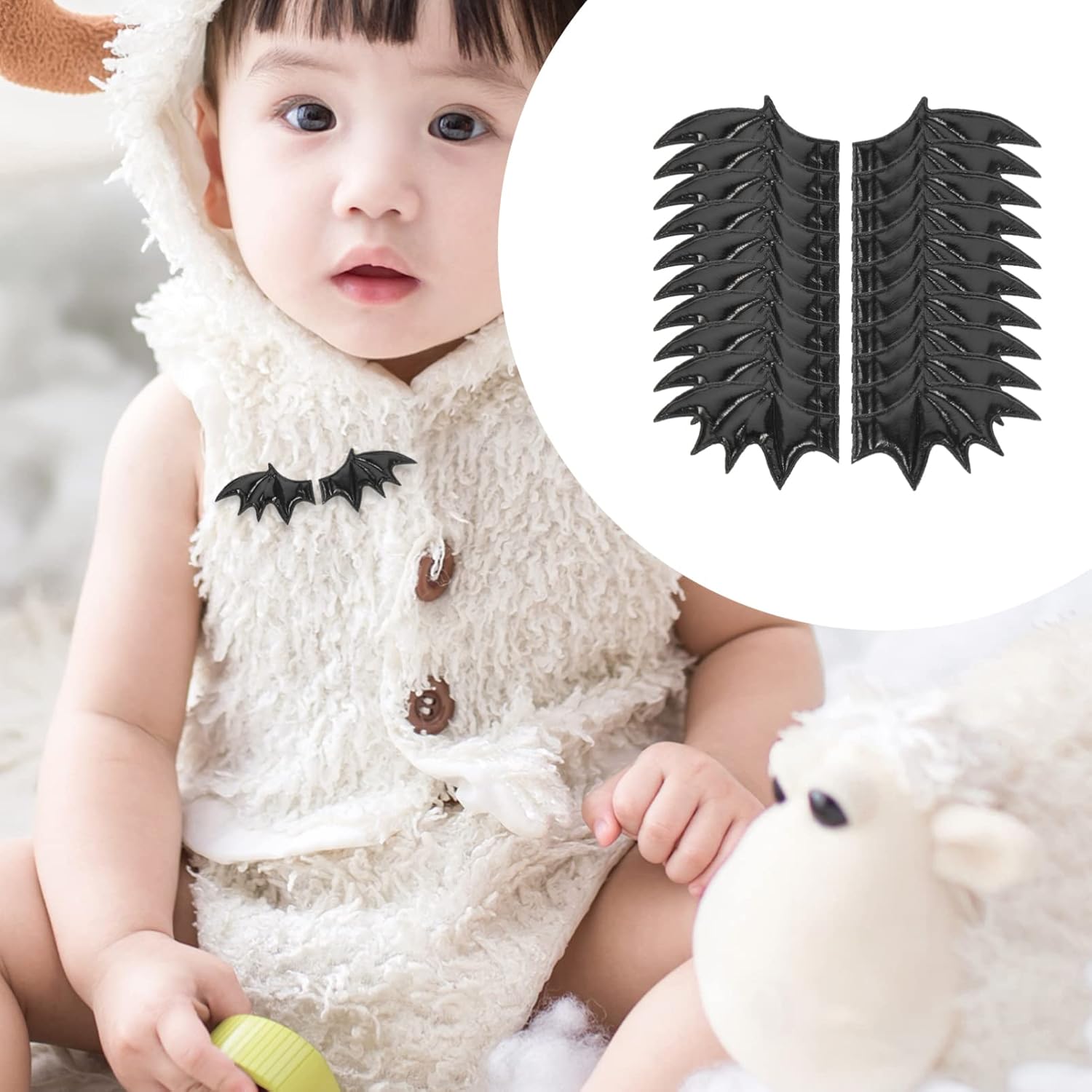 Abaodam 200 Pcs devil wings angel wings ornaments mini demon wings kids hats pretend play dress up sublimation angel wings ornament blanks