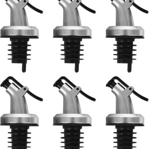 6 boquillas dispensadoras de aceite plateadas, boquilla dispensadora de aceite de oliva para tapón de botella, tapa a prueba de fugas para aceite, 6 boquillas dispensadoras de aceite plateadas, boquilla dispensadora de aceite de oliva para tapón de botella, tapa a prueba de fugas para aceite,