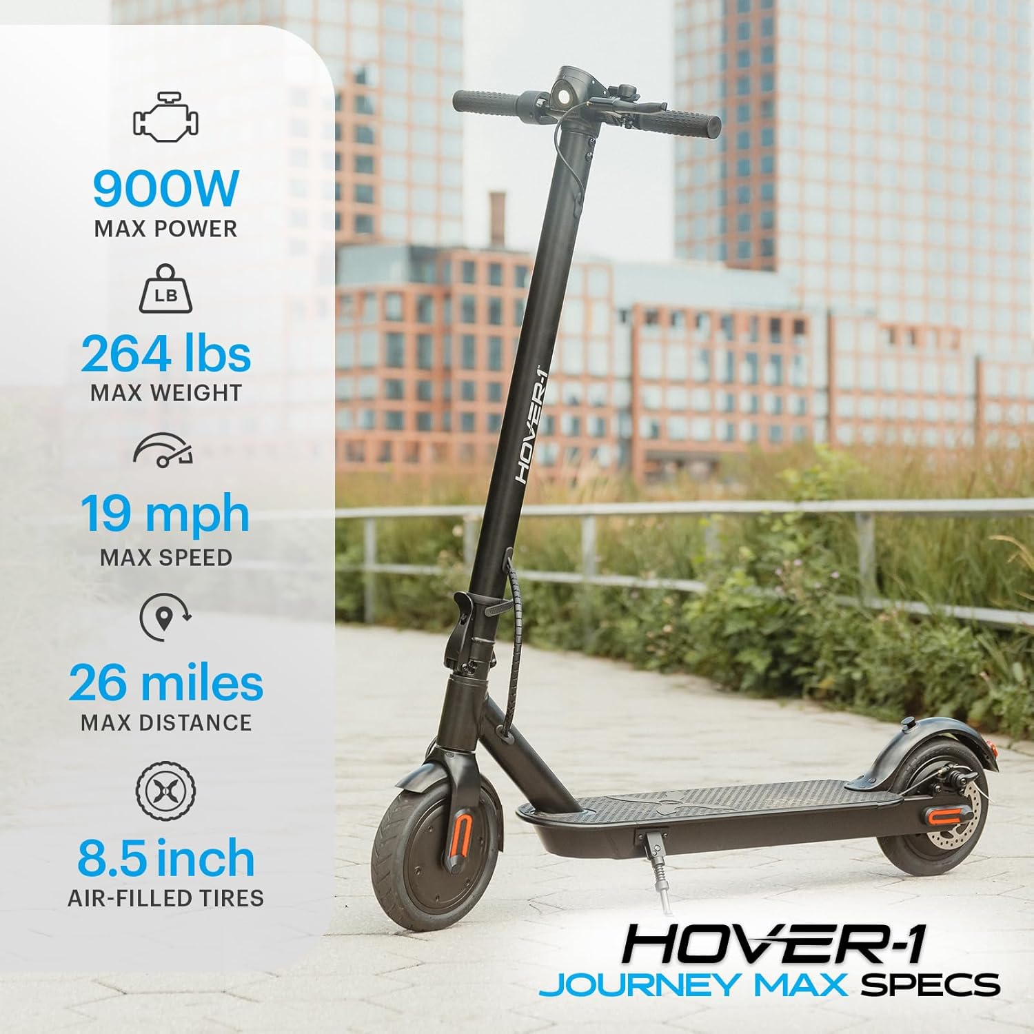 Hover-1 Journey 2.0 Max Scooter eléctrico plegable para adultos con motor sin escobillas de 350 W700 W, velocidad máxima de 15 a 19 mph, rango de 16