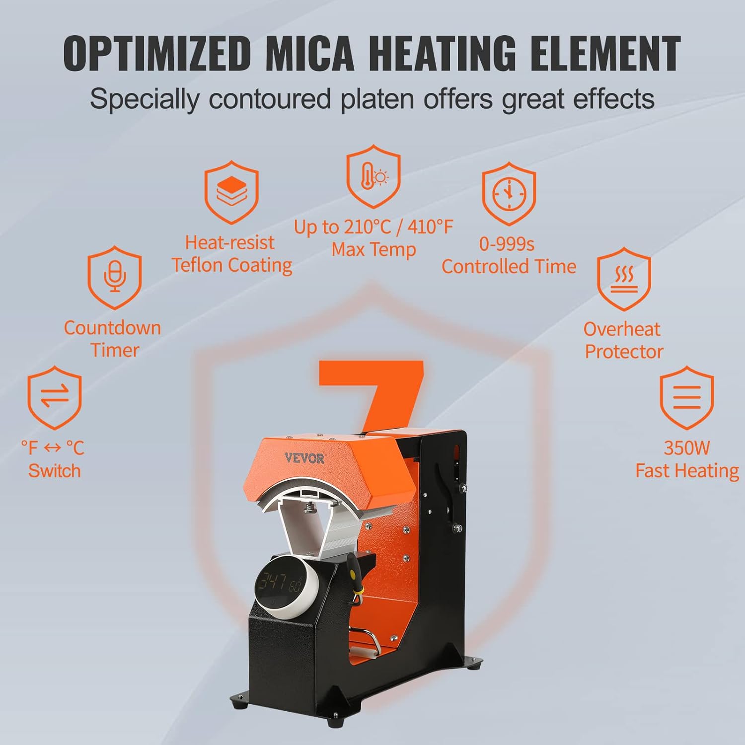VEVOR Máquina de prensa de calor para sombreros, prensa de calor automática 3 en 1 con 3 placas intercambiables (6.6 x 3.9, 6.6 x 3 y 6.1 x 2.75),