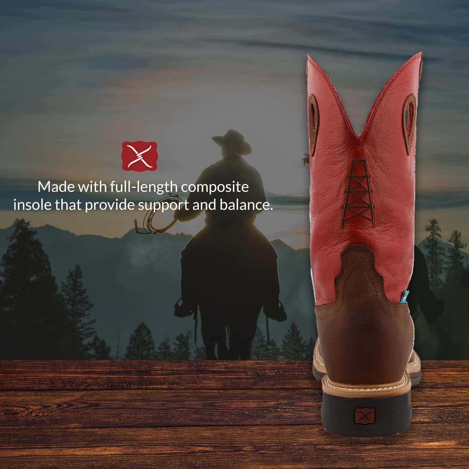 Twisted X Men’s Waterproof Lite Western Work Boot Composite Toe – Mlccw01