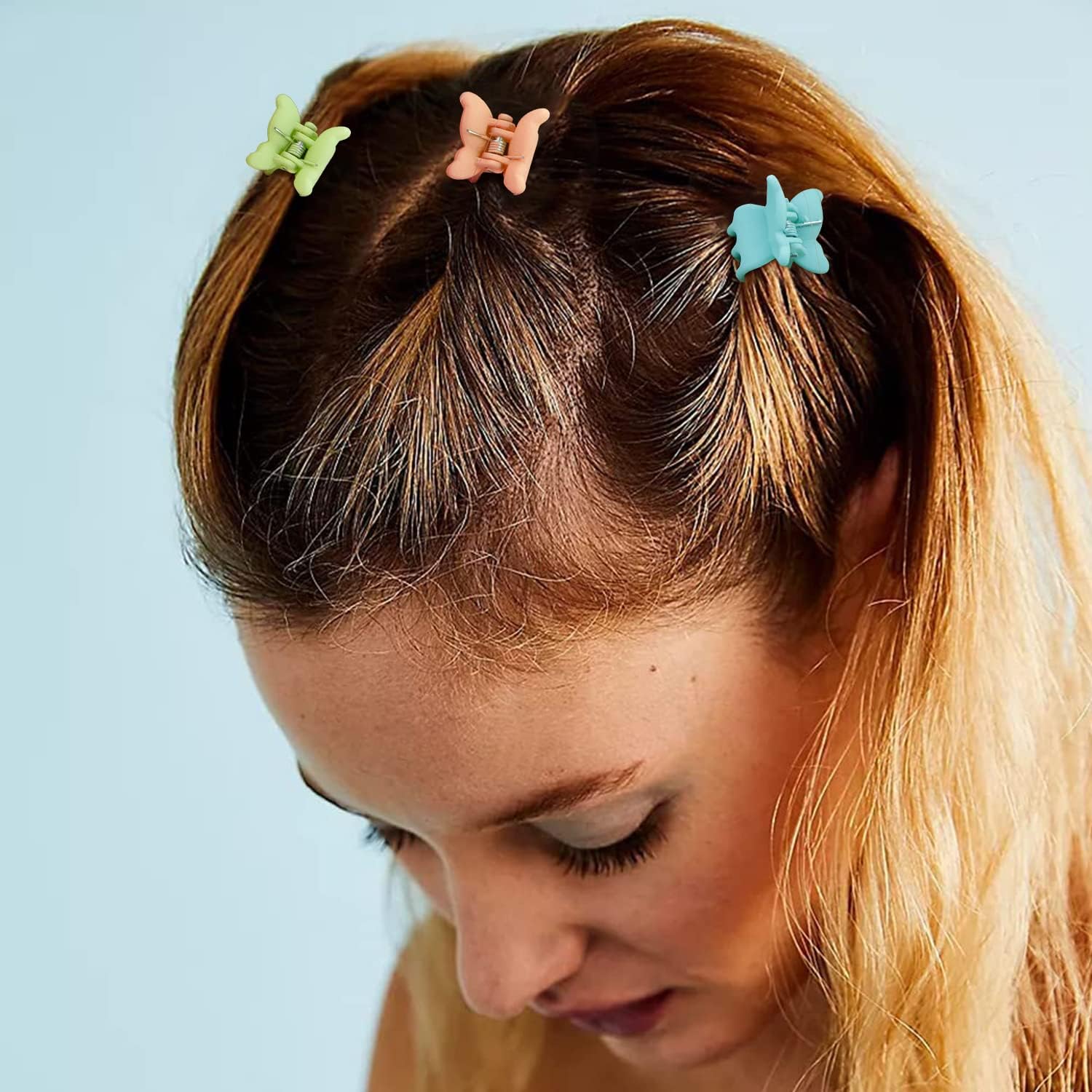 CHANACO 80 pinzas de mariposa para el cabello, pinzas para el cabello con diseño de flores, pinzas de mariposa para el cabello, pinzas pequeñas para