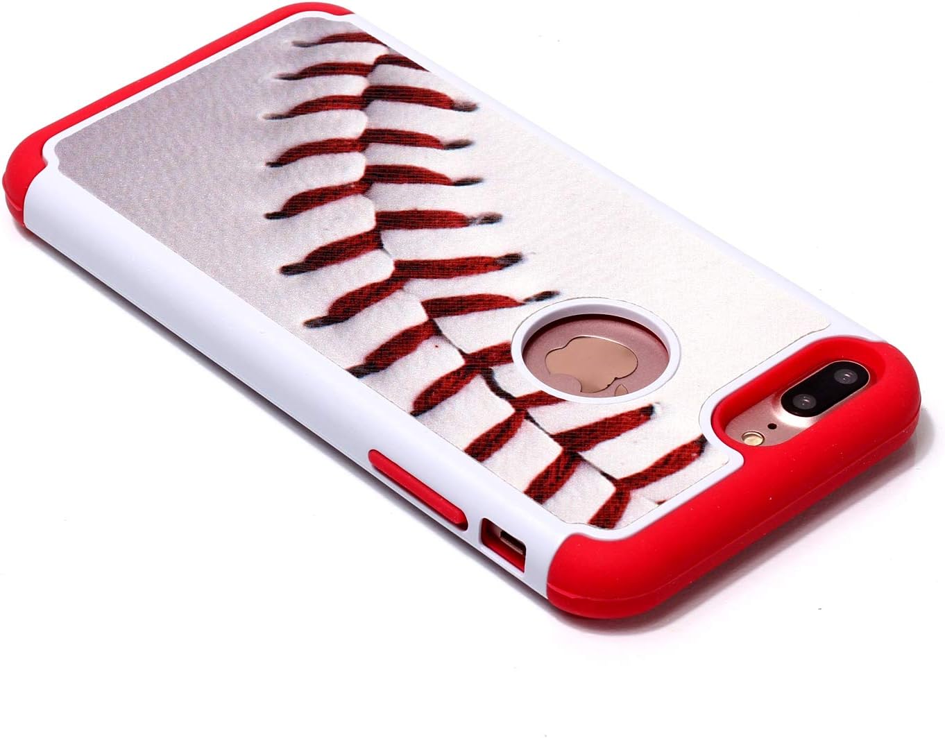 Sunshine – Tech Funda para iPhone 7 Plus, diseño deportivo de béisbol, policarbonato duro de absorción de golpes y silicona interior híbrida de