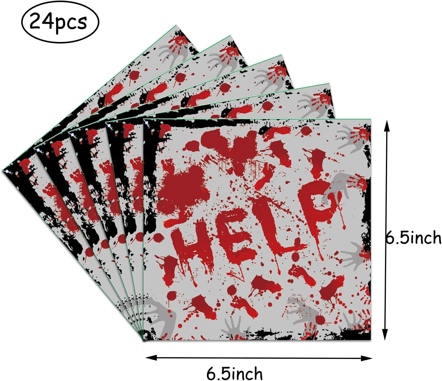Suministros para fiesta de Halloween  74 piezas de vajilla espeluznante y sangrienta, platos desechables de papel, servilletas, mantel de plástico