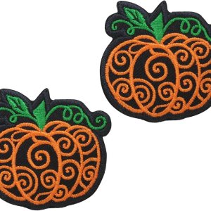 Octory 2 parches para planchar con calabaza de Halloween para ropa, para colgar en la ropa, apliques bordados para jeans, sombreros, bolsas Octory 2 parches para planchar con calabaza de Halloween para ropa, para colgar en la ropa, apliques bordados para jeans, sombreros, bolsas