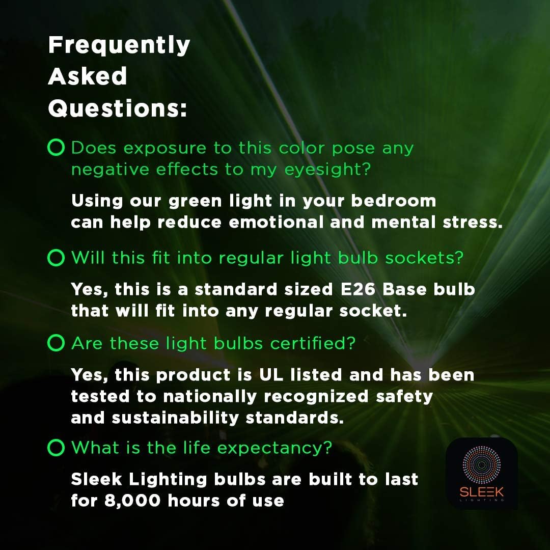 SLEEKLIGHTING Bombilla CFL en espiral verde de 13 W, aprobada por UL, bombillas verdes CFL de uso general, 120 voltios, base mediana E26 (paquete de
