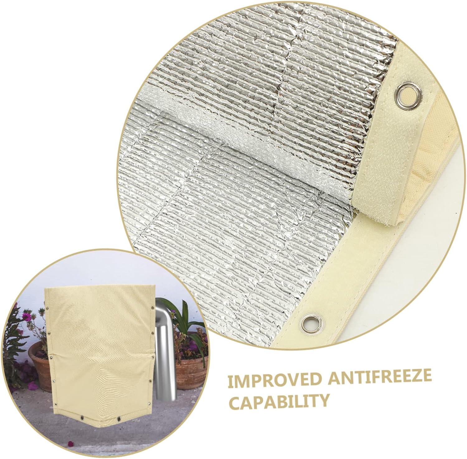 Housoutil Cubierta de protección contra heladas, cubiertas de grifo para exteriores, para tuberías de invierno, prevención de reflujo, cubierta de