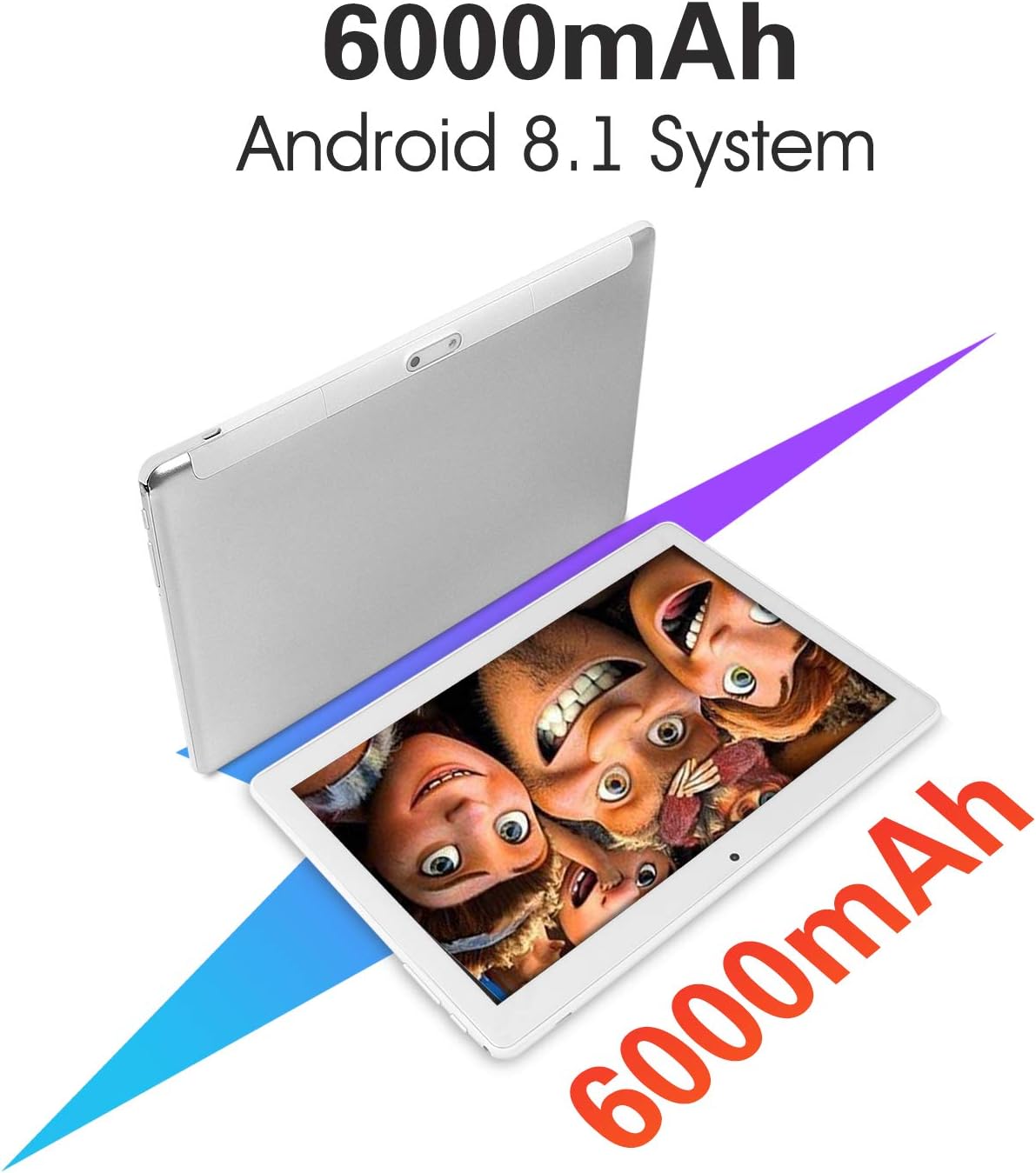 Tablet PC con Android 10.0 de 10 pulgadas, Phablet 3G con ranuras para tarjetas SIM duales, cámara dual de 2MP+8MP, 4 GB de RAM, 128 GB de