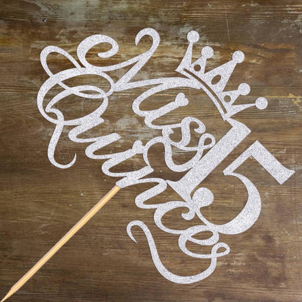 Mis Quince 15 Cake Topper-Happy 15th Birthday Decorations-Hello 15-Cheers to 15 Years