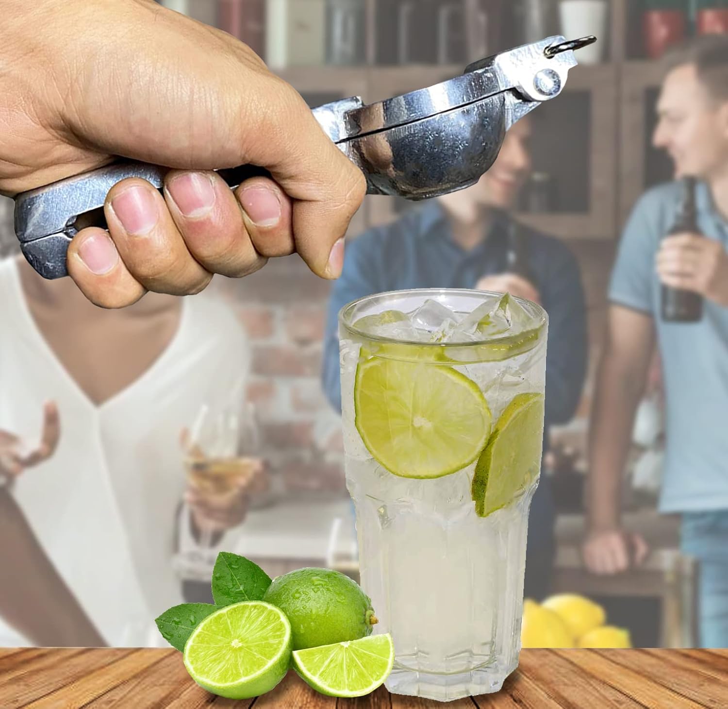 Coladera Exprimidor de limones tradicional súper resistente de acero para cocina y barra Exprimidor de lima para cítricos y limones con colgador,