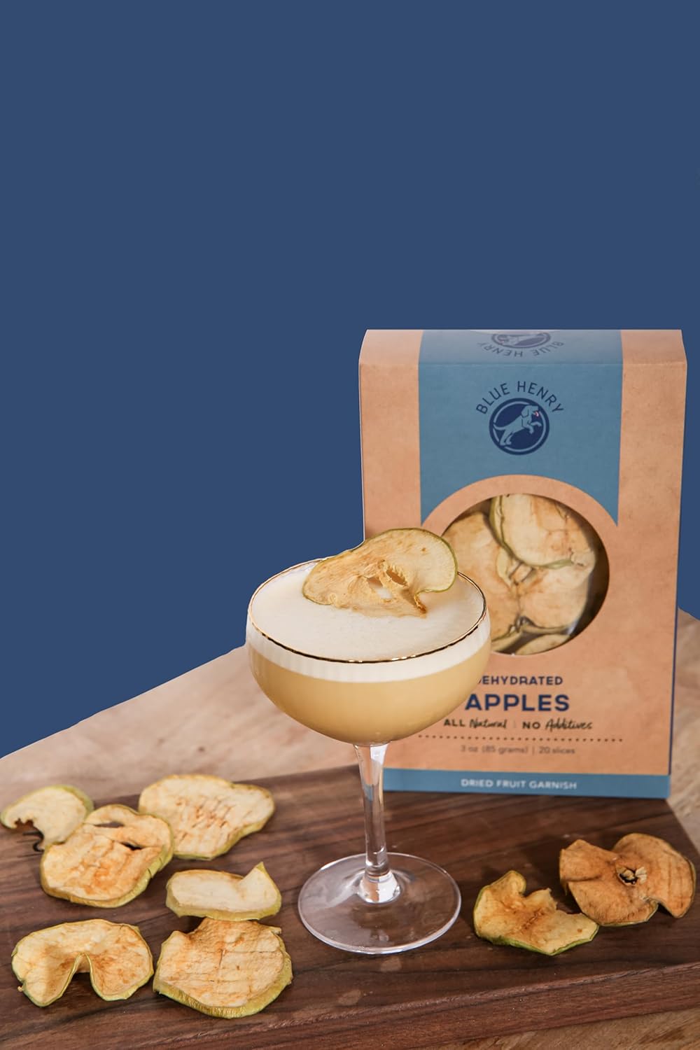 BlueHenry Rebanadas deshidratadas de manzana, 3 onzas, más de 20 chips de manzana, hechas en Estados Unidos, totalmente naturales, veganas, sin