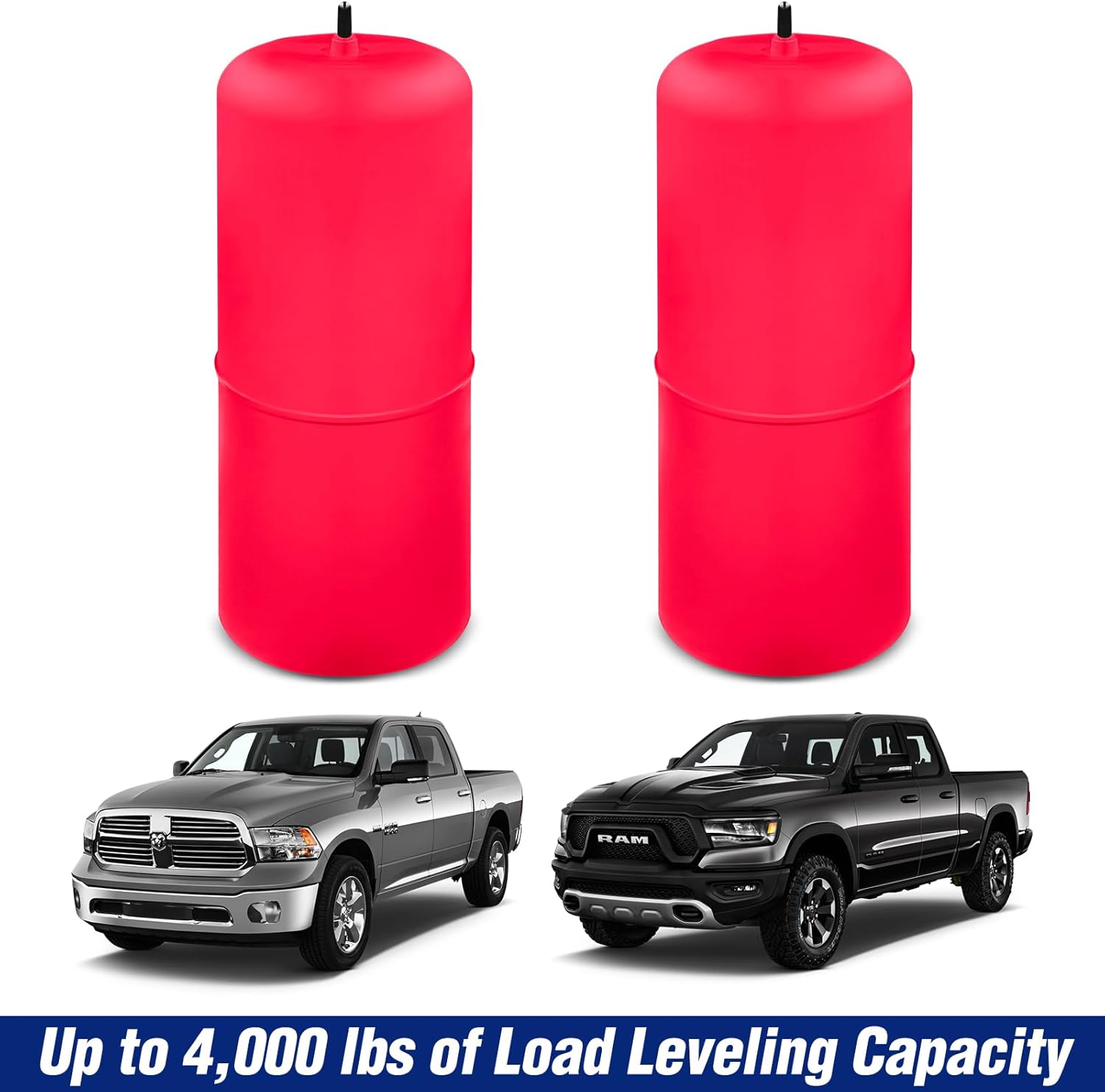 Kit de suspensión de bolsa de resorte compatible con Ram 15001500 Classic Pickups 09-22 Heavy Duty Air Ride Helper Spring Bag Ultimate Plus