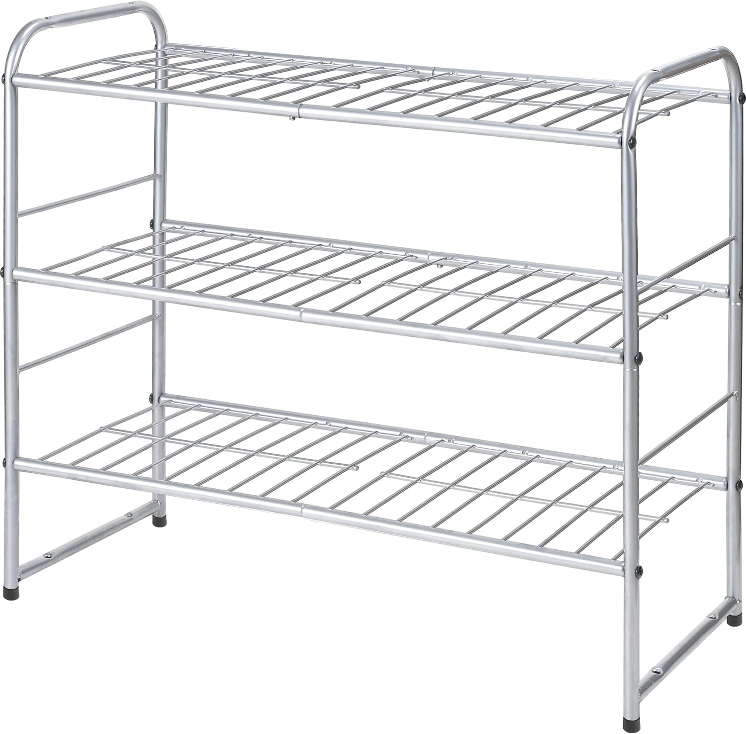 REGILLER Zapatero apilable de 3 niveles, organizador de zapatos expandible y ajustable, estante de almacenamiento, alta capacidad, rejilla de