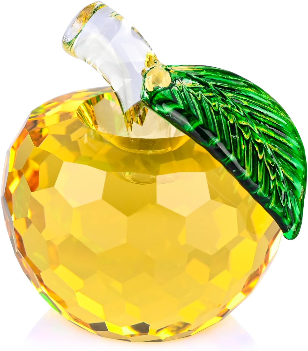 Adorno de manzana de cristal, figuras de cristal para decoración del hogar, animales de cristal, figuras coleccionables, regalo para mujeres, día de