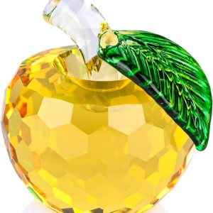 Adorno de manzana de cristal, figuras de cristal para decoración del hogar, animales de cristal, figuras coleccionables, regalo para mujeres, día de Adorno de manzana de cristal, figuras de cristal para decoración del hogar, animales de cristal, figuras coleccionables, regalo para mujeres, día de