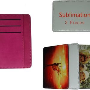 Cartera sublimada de 3 piezas ultrafina para mujer, carteras de cuero en blanco con bolsillo frontal, cartera de bricolaje, Rosado, Artesanía de Cartera sublimada de 3 piezas ultrafina para mujer, carteras de cuero en blanco con bolsillo frontal, cartera de bricolaje, Rosado, Artesanía de
