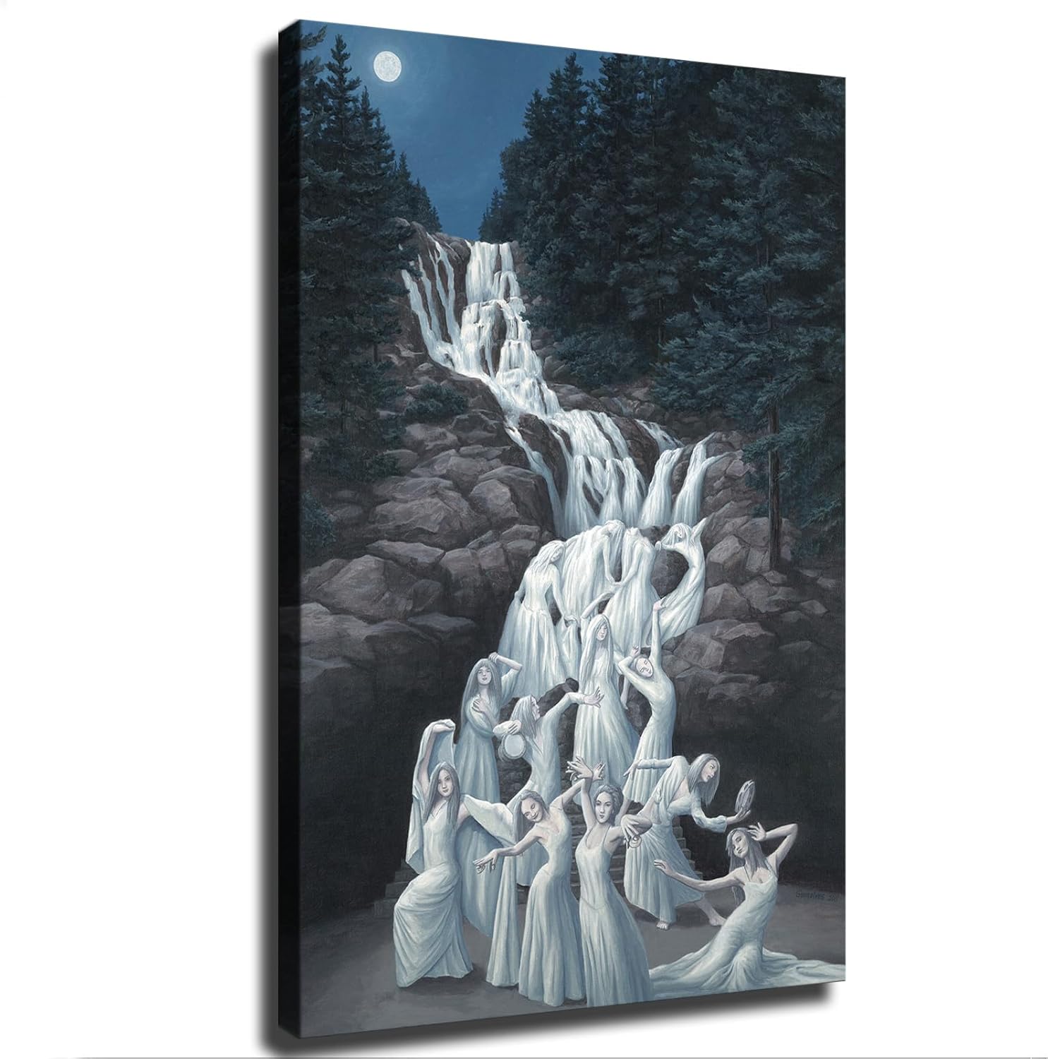 ELdtec Póster de baile acuático con ilusión visual surrealismo, moderno, lienzo decorativo para pared, póster estético para el hogar, sala de estar,