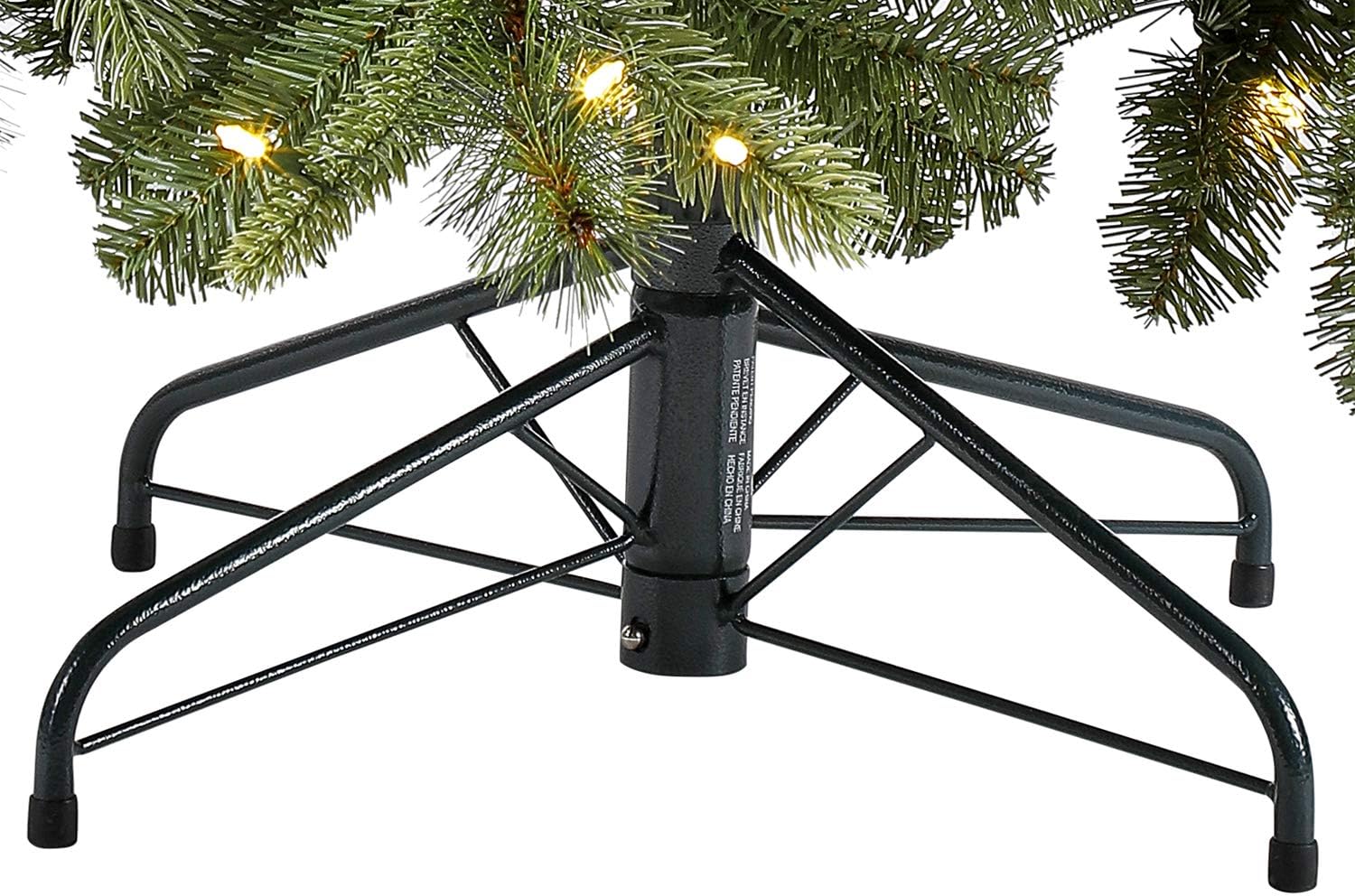 Árbol de Navidad artificial de abeto noruega preiluminado de 7.5 pies, luces LED blancas cálidas