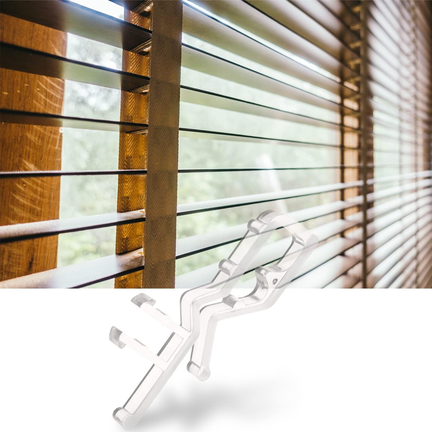 Clips de cenefa para persianas de 1.8 pulgadas, clips de plástico transparente para persianas de madera horizontales (20 piezas)