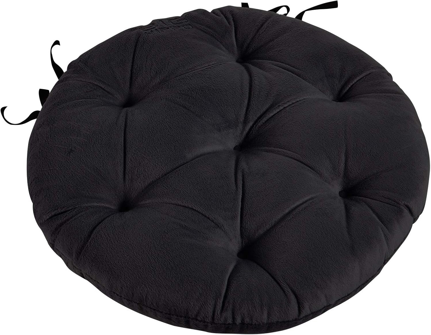 Big Hippo Almohadillas para silla con lazos, suaves almohadillas redondas gruesas de 17 pulgadas para jardín, patio, hogar, cocina, oficina o