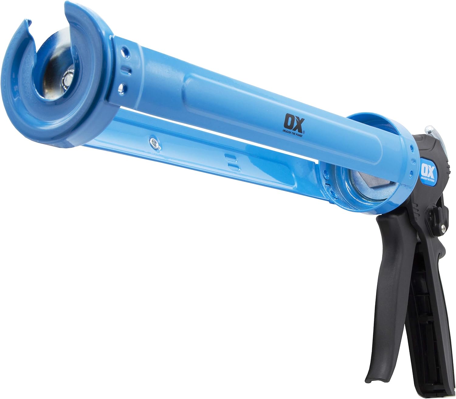 OX TOOLS Pistola de calafateo Pro Dual Thrust de 29 onzas con relación de empuje ajustable de 241 o 121  Para cartuchos o tubos selladores y