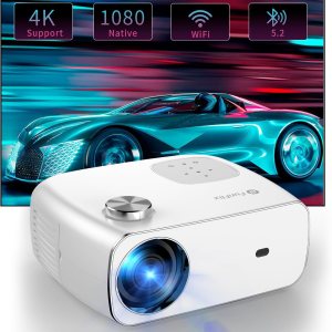 Proyector WiFi 5G con Bluetooth, FunFlix Mini proyector portátil, proyector nativo 1080P 4K, 18000 lúmenes de alto brillo, pantalla gigante de 300 Proyector WiFi 5G con Bluetooth, FunFlix Mini proyector portátil, proyector nativo 1080P 4K, 18000 lúmenes de alto brillo, pantalla gigante de 300