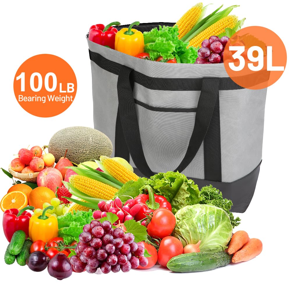 Paquete de 2 bolsas reutilizables aisladas para compras de comestibles para mujereshombres, pizzabolsa de entrega de alimentos para mantener la