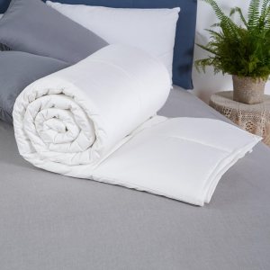 Edredón de lana tamaño King para todas las estaciones, funda de algodón orgánico ultrasuave y silencioso, medio cálido, lavable (blanco perla) Edredón de lana tamaño King para todas las estaciones, funda de algodón orgánico ultrasuave y silencioso, medio cálido, lavable (blanco perla)