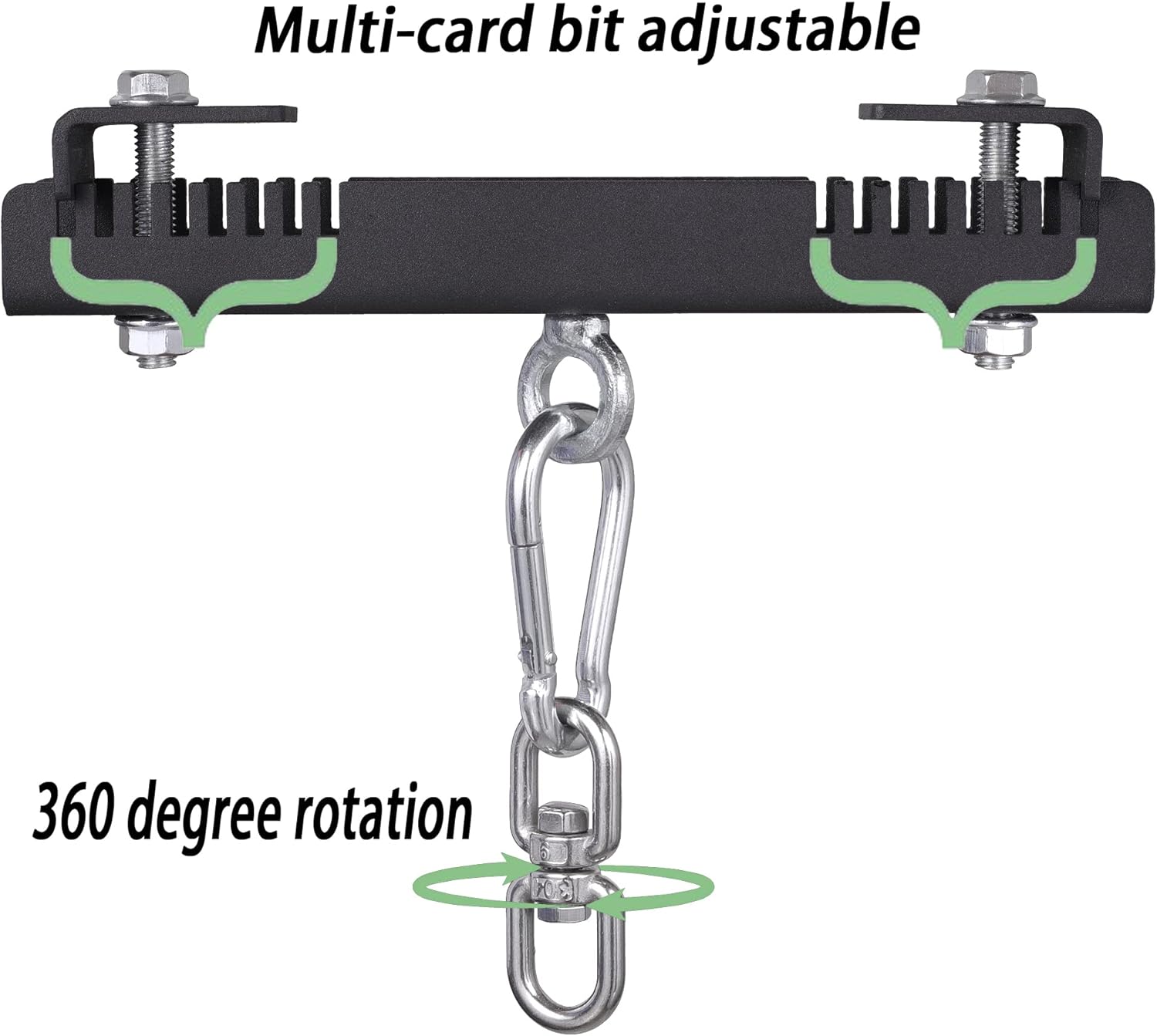 KSWLOR Soporte de abrazadera de haz resistente, soporte de bolsa pesada, rotación de 360 adecuado para abrazaderas y perchas de haz I o H para saco