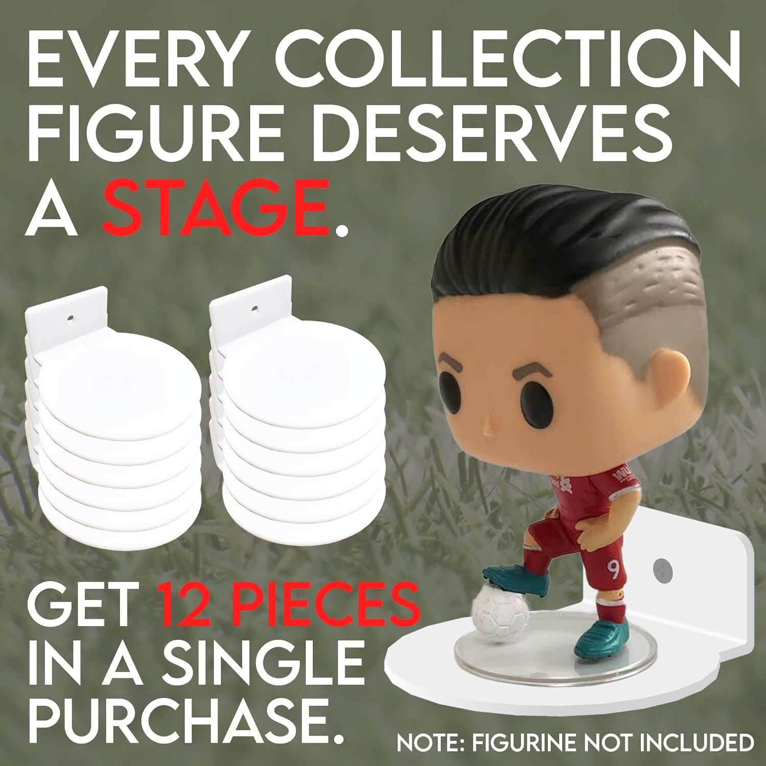 Tapeera Paquete de 12 exhibidores de acrílico blanco para estantes Funko Pop, adecuado para figuras en caja y sin caja, exhibición de pared de