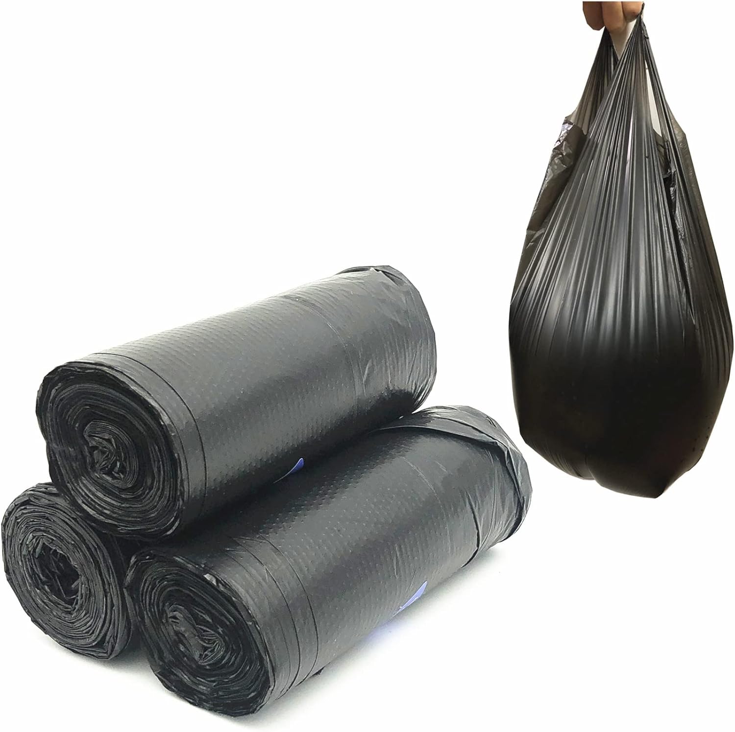 Bolsas de basura pequeñas de 5 galones, bolsas de basura negras de 75 unidades, para oficina, cocina, baño, dormitorio, papelera