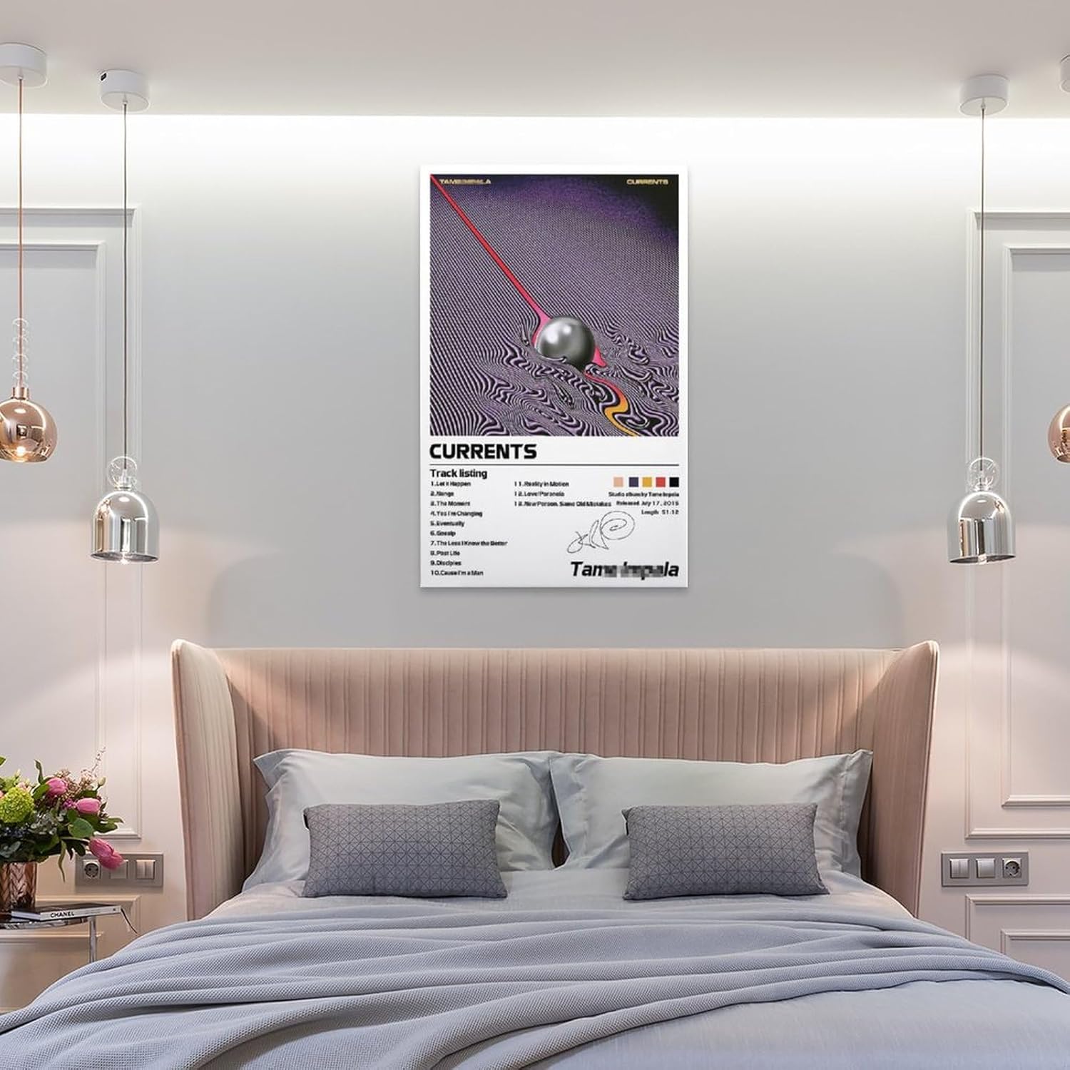 Khglxm Pósteres de la firma Tame Music Impala, cubierta de corrientes de álbum, impresiones artísticas en lienzo para decoración de pared,
