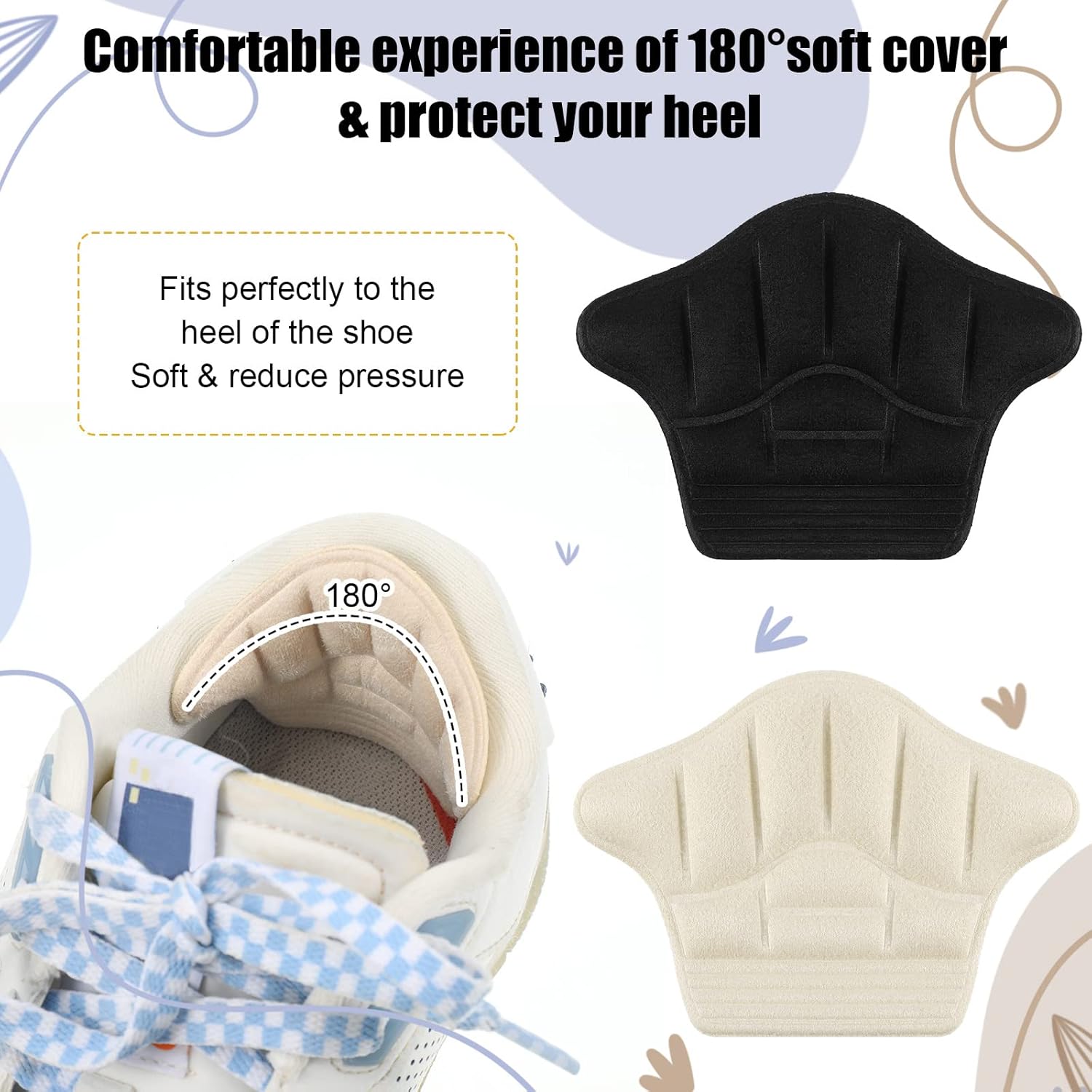 12 empuñaduras de talón para hombres y mujeres, almohadillas de talón para zapatos demasiado grandes, insertos de cojín de talón de cuero para